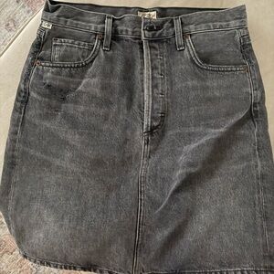 Citizens of Humanity Button Fly Black Denim Skirt